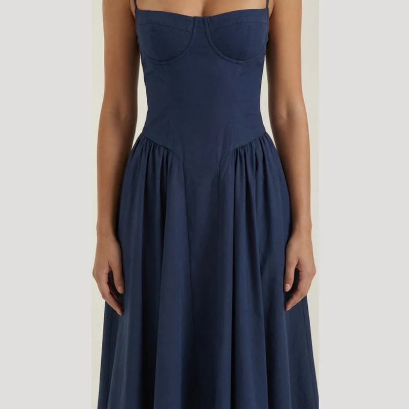 Annelie | Damen Korsett Midi Kleid mit Herzausschnitt