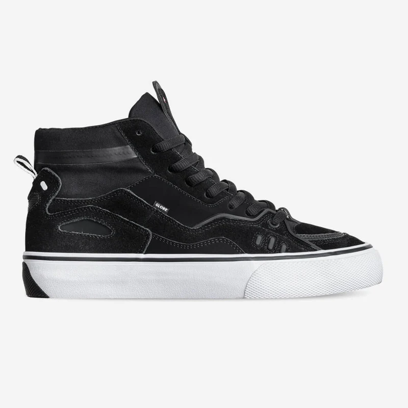 Globe Herren Dimension Wildleder High-Top-Trainer – Schwarz / Weiß / Gummi