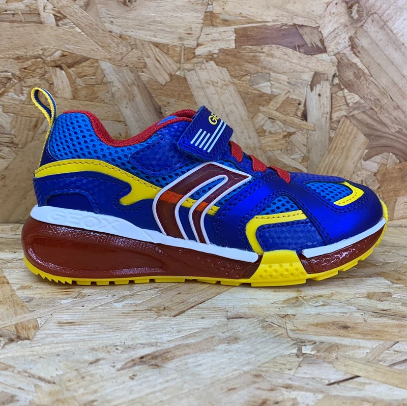 Geox Bayonyc Light Up Sneakers für Kinder – Royal / Rot