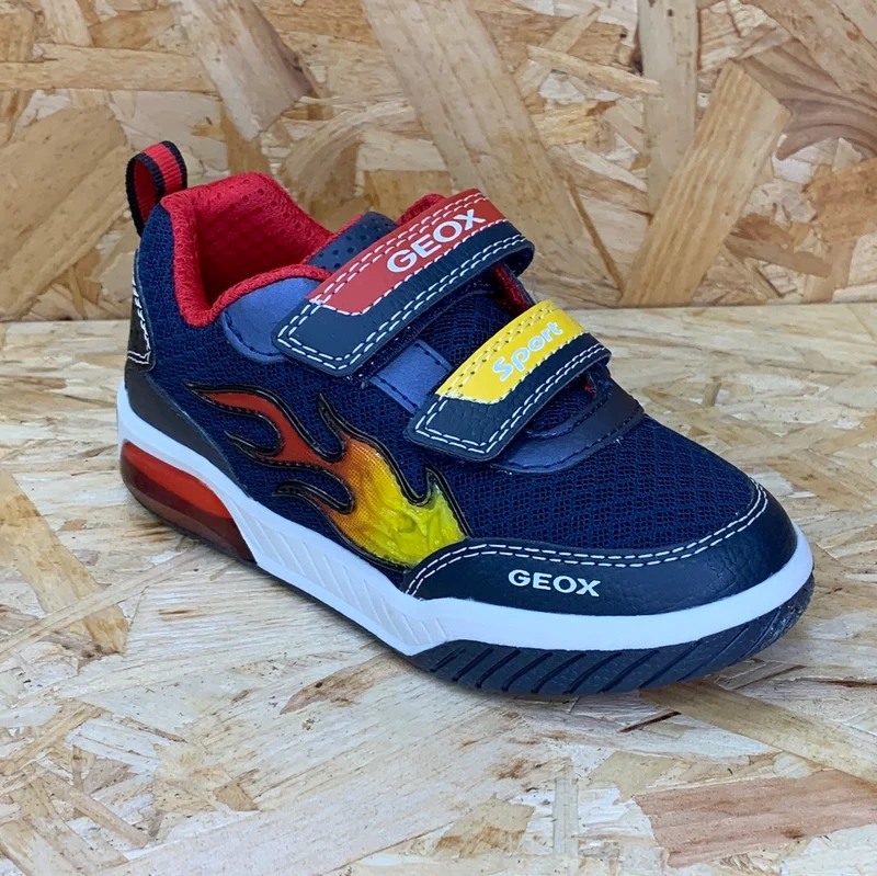 Geox Inek Light Up Sneakers für Kinder – Marineblau/Rot