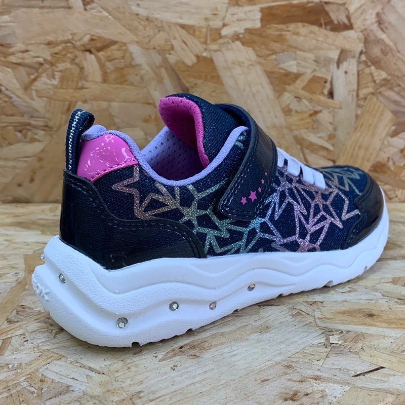 Geox Phyper Light Up-Turnschuhe für Kinder – Marineblau/Mehrfarbig