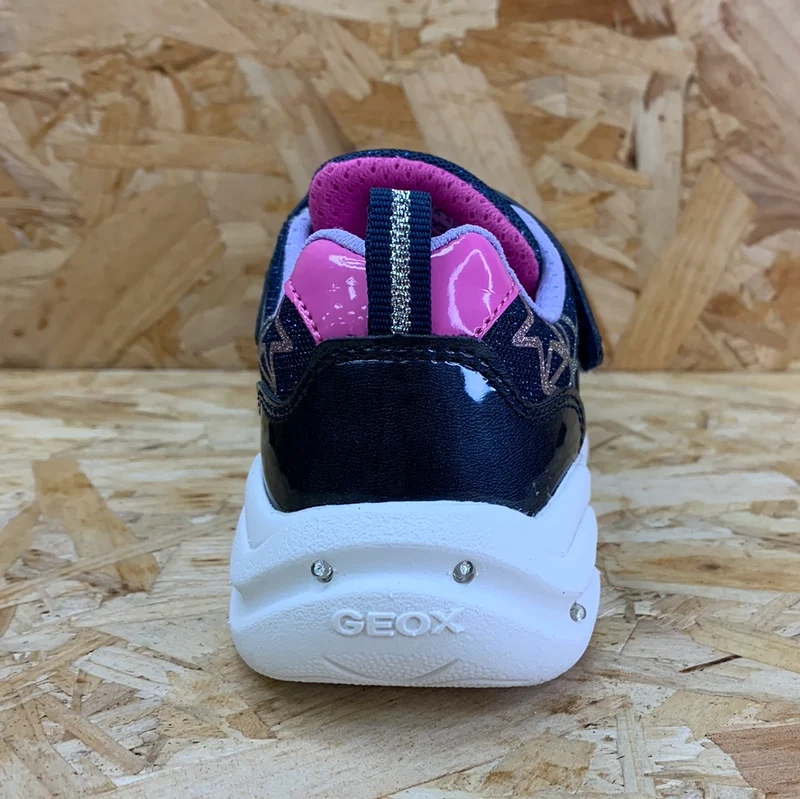 Geox Phyper Light Up-Turnschuhe für Kinder – Marineblau/Mehrfarbig