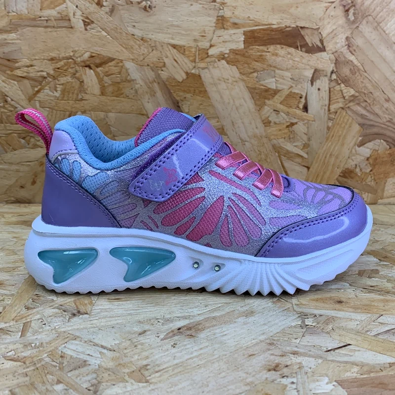 Geox Assister Light Up Sneakers für Kinder – Hellviolett / Watersea