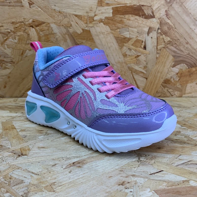 Geox Assister Light Up Sneakers für Kinder – Hellviolett / Watersea