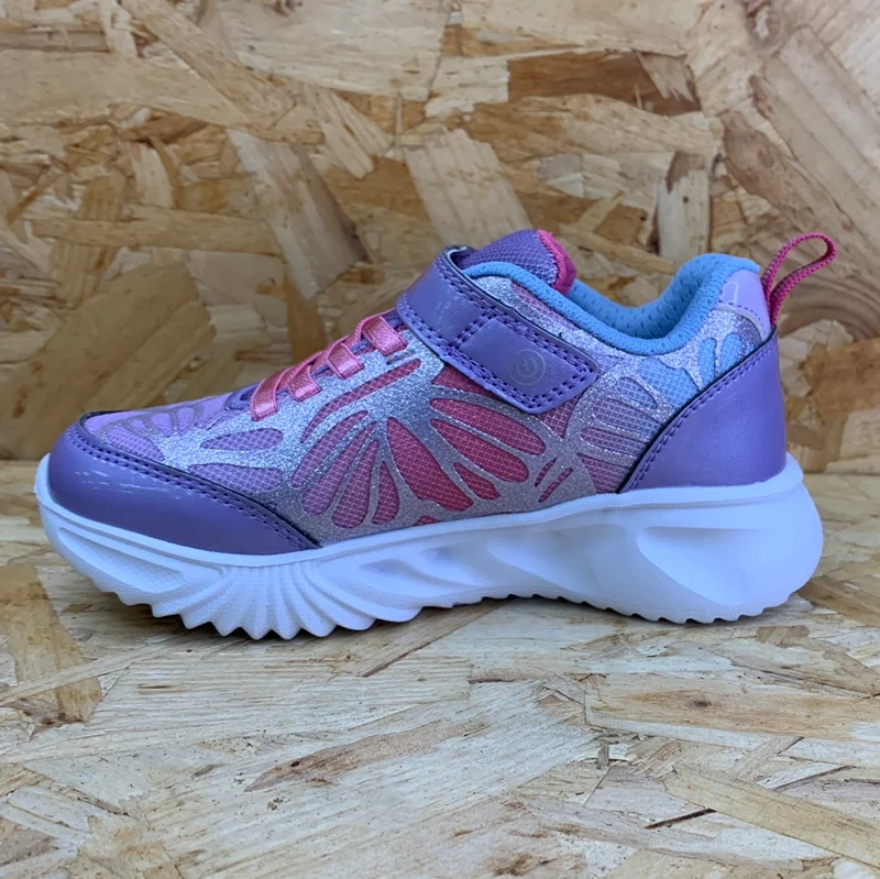 Geox Assister Light Up Sneakers für Kinder – Hellviolett / Watersea