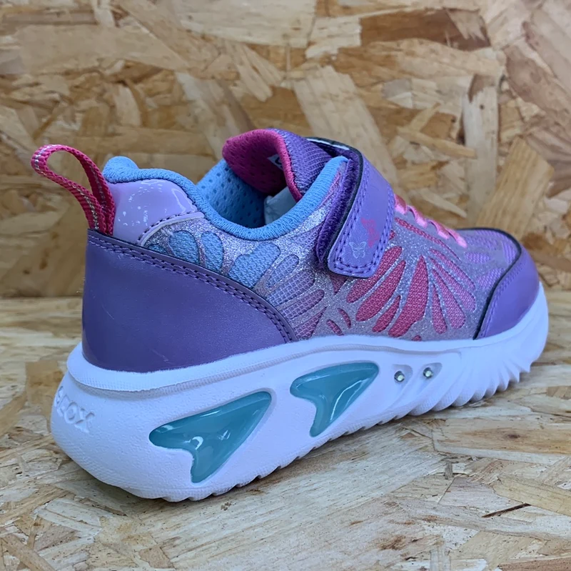 Geox Assister Light Up Sneakers für Kinder – Hellviolett / Watersea