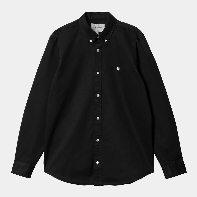 Carhartt WIP Herren Madison Langarmhemd – Schwarz