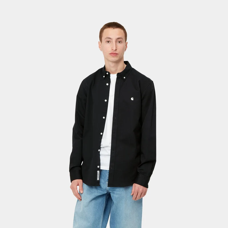 Carhartt WIP Herren Madison Langarmhemd – Schwarz