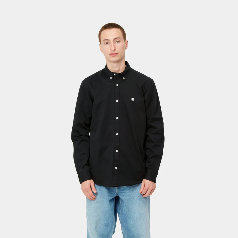 Carhartt WIP Herren Madison Langarmhemd – Schwarz