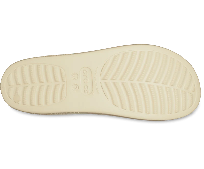 Crocs Klassische Unisex-Plateau-Slide mit Kristallen und Perlen – Vanille