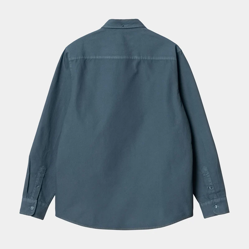 Carhartt WIP Herren Bolton Langarmhemd – Sturmblau