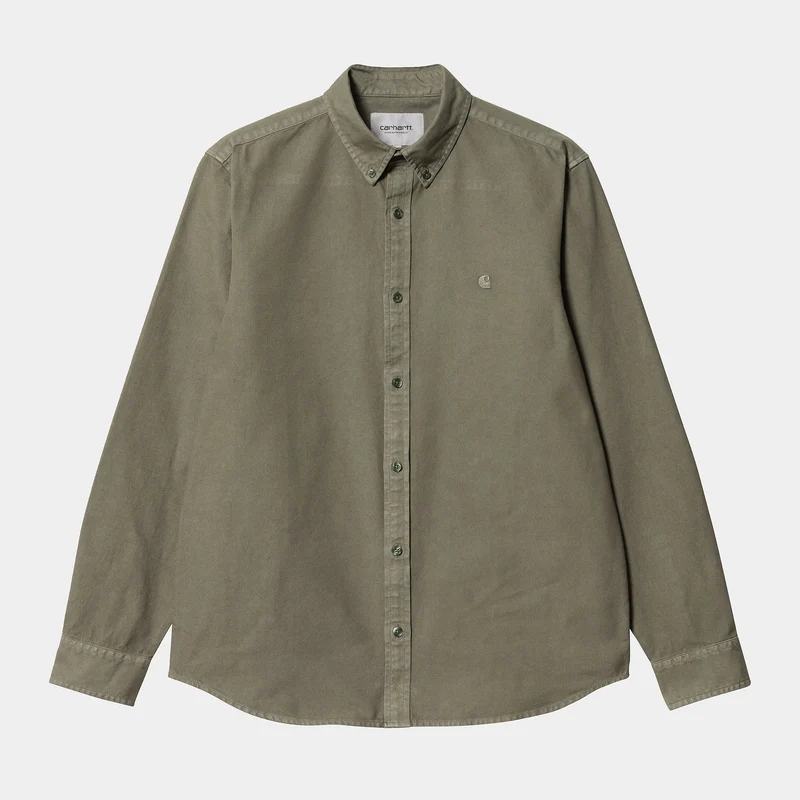 Carhartt WIP Herren Bolton Langarmhemd – Salvia