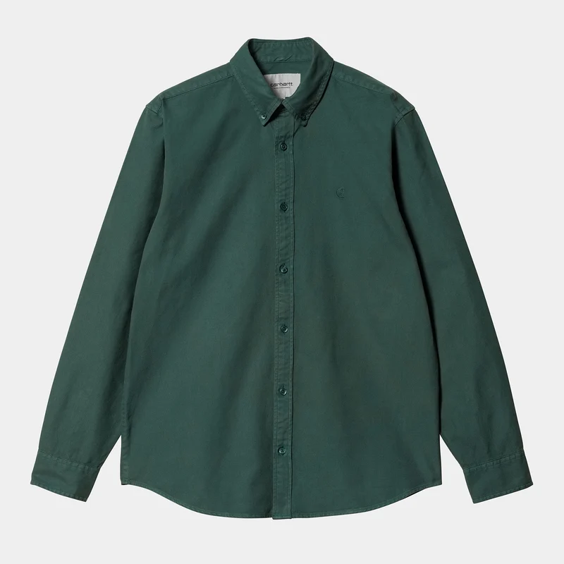 Carhartt WIP Herren Bolton Langarmhemd – Botanic