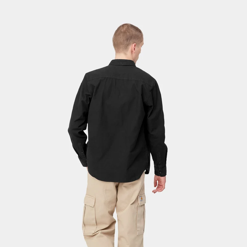 Carhartt WIP Herren Bolton Langarmhemd – Schwarz