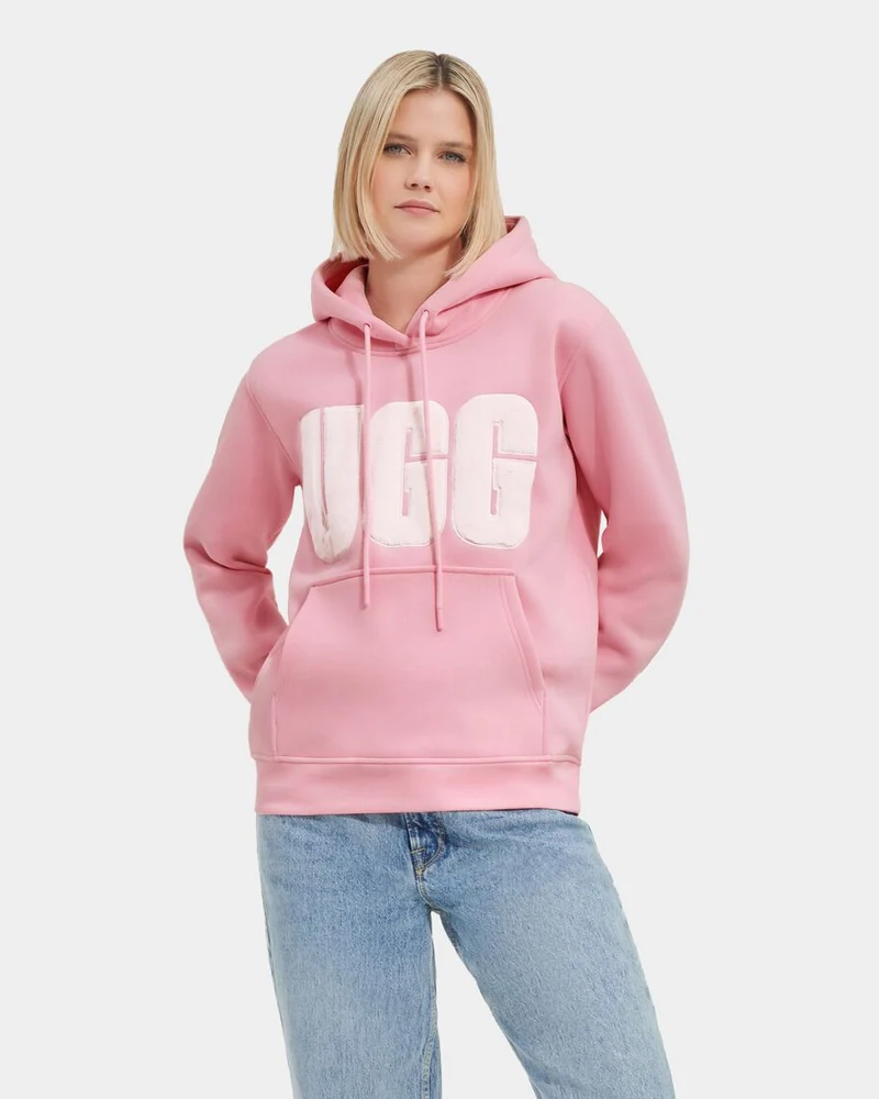UGG Damen Rey Fuzzy Logo Kapuzenpullover – Bloom