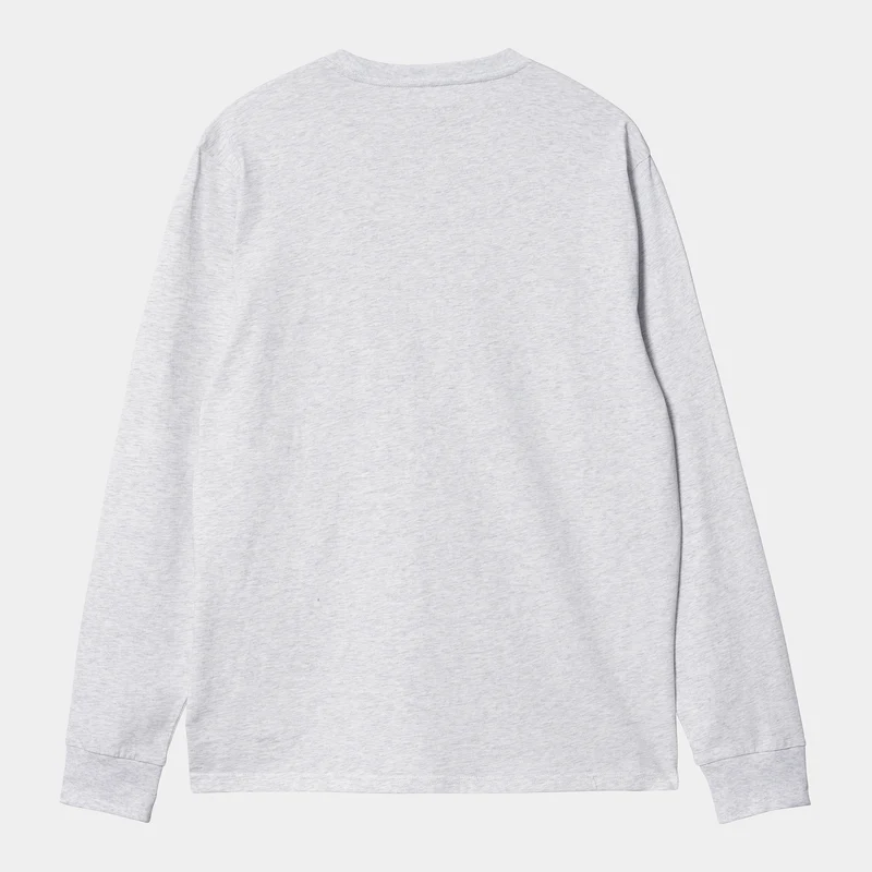 Carhartt WIP Herren-T-Shirt mit langen Ärmeln und Taschen – Ash Heather