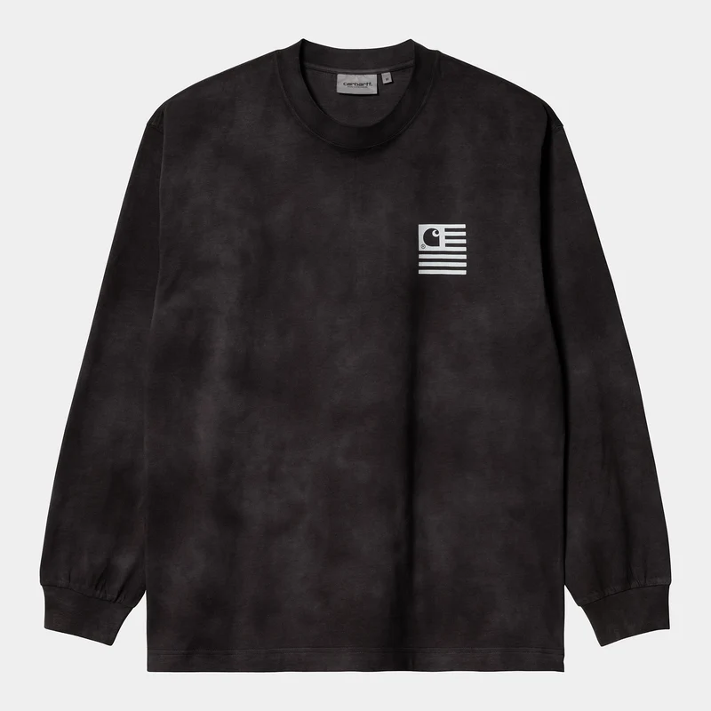 Carhartt WIP Herren Chromo Langarm-T-Shirt – Schwarz