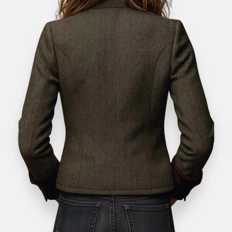 Gwendolyn | Damen Strukturierte Jacke mit Knopfdetails