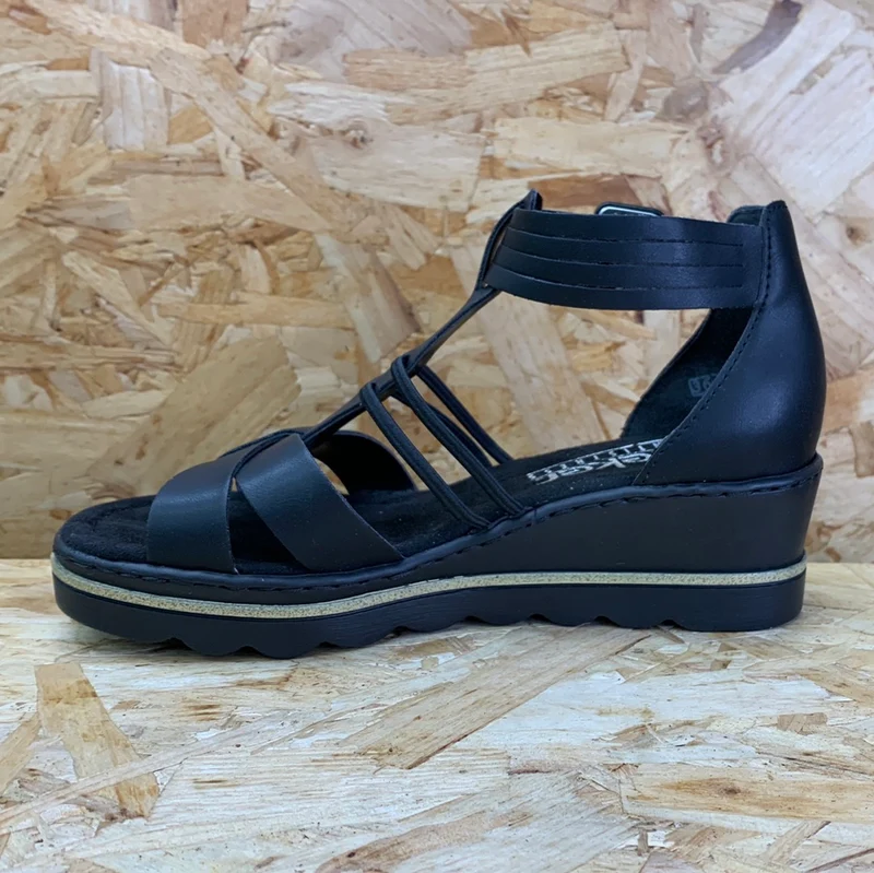 Rieker Damenmode-Sandale – Schwarz