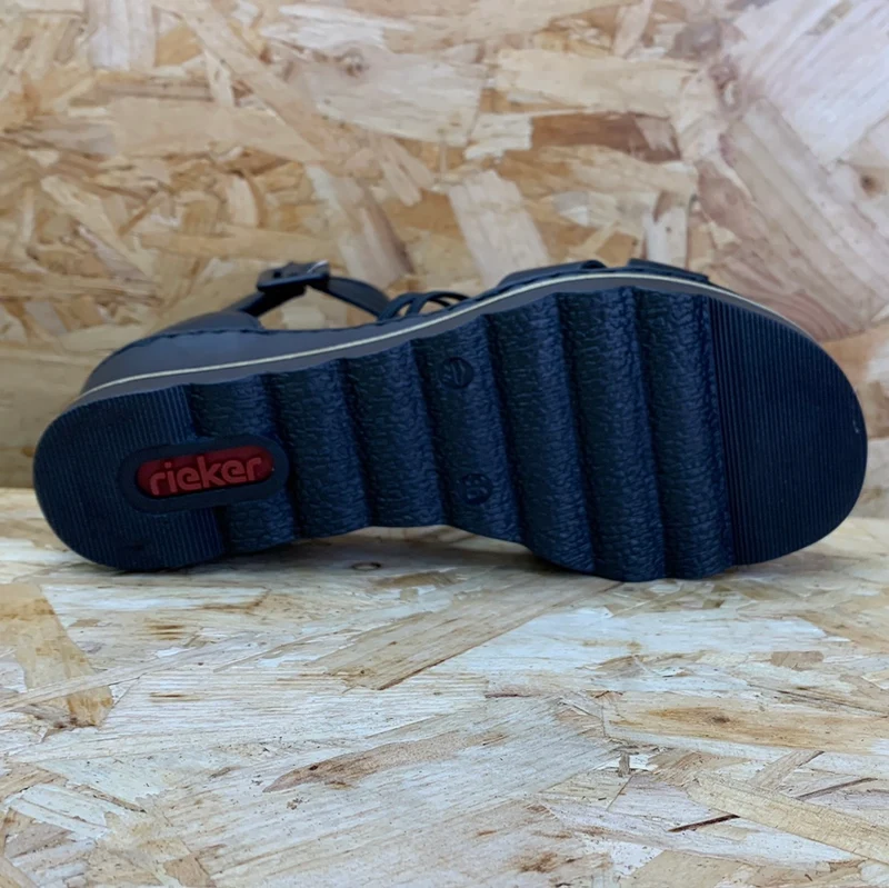 Rieker Damenmode-Sandale – Schwarz