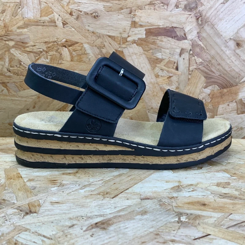 Rieker Damenmode-Sandale – Schwarz