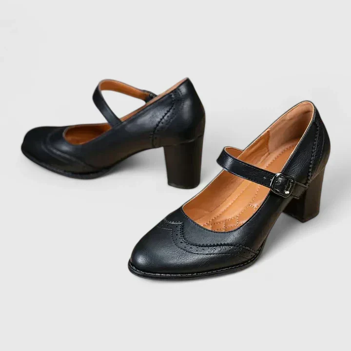 Evangelyn | Damen Mary Jane Pumps mit Blockabsatz