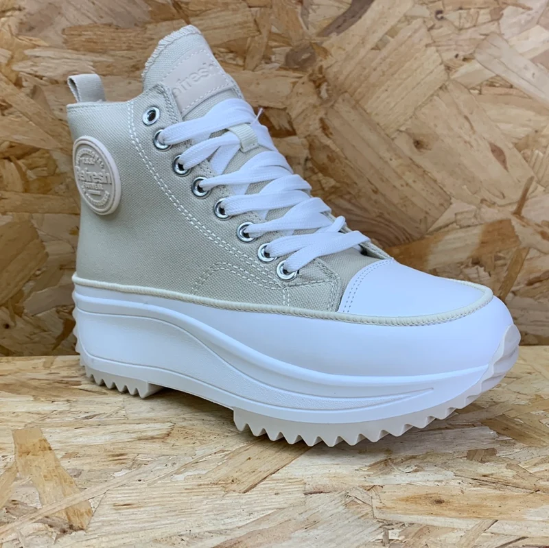 Refresh Modische High-Top-Sneaker für Damen – Beige