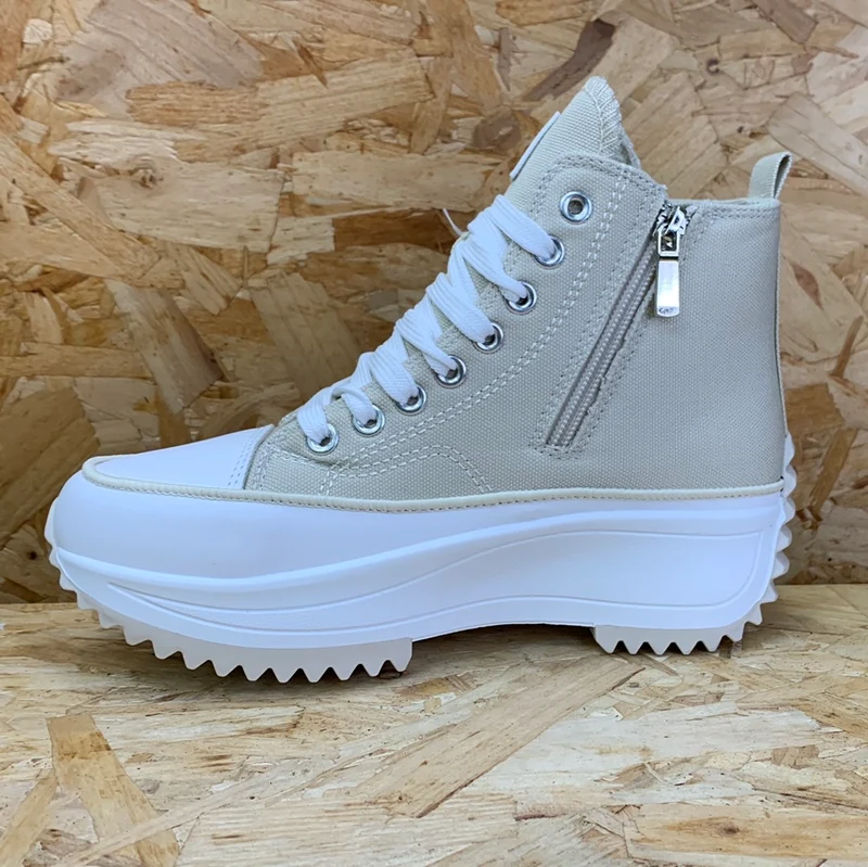 Refresh Modische High-Top-Sneaker für Damen – Beige