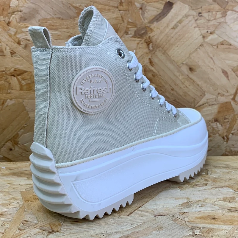 Refresh Modische High-Top-Sneaker für Damen – Beige