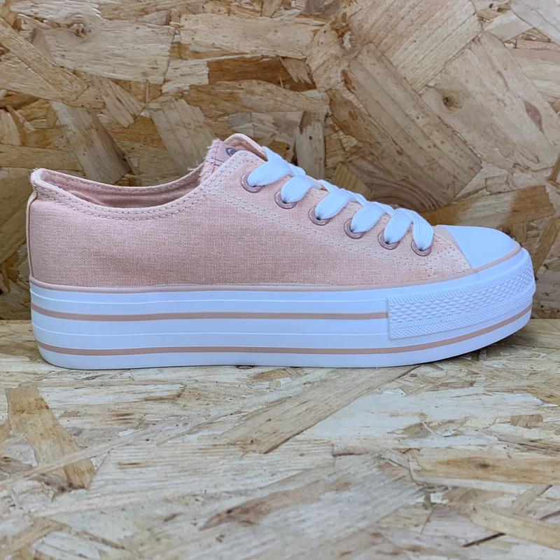 Refresh Modische Plateau-Sneaker für Damen – Nude Pink
