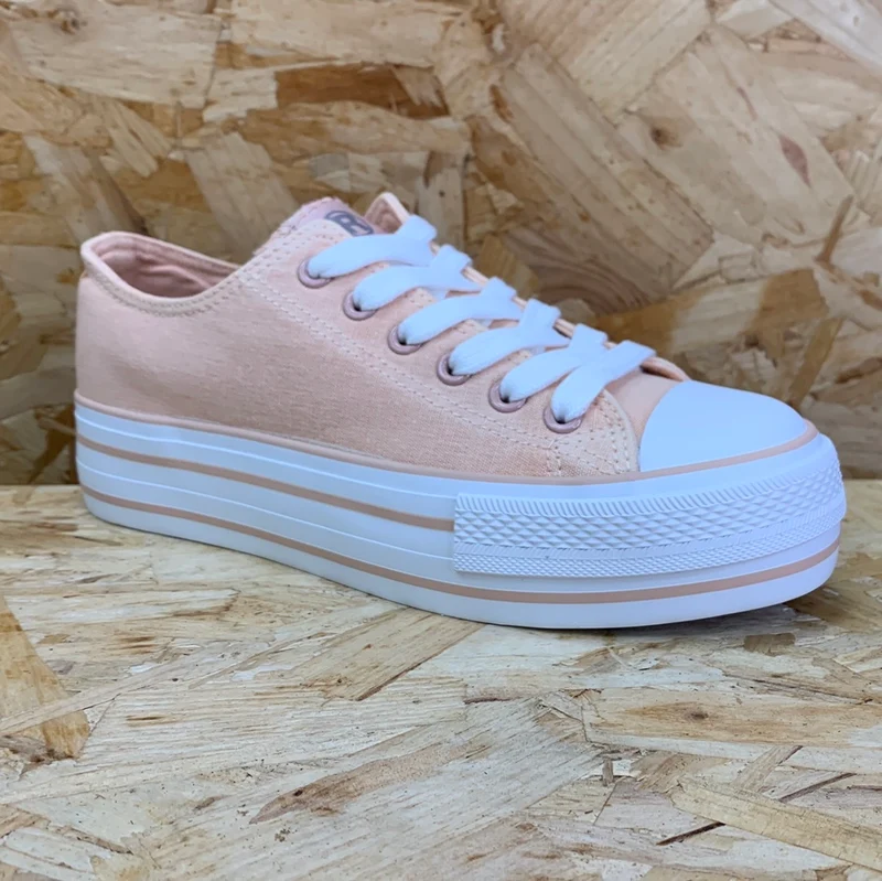 Refresh Modische Plateau-Sneaker für Damen – Nude Pink