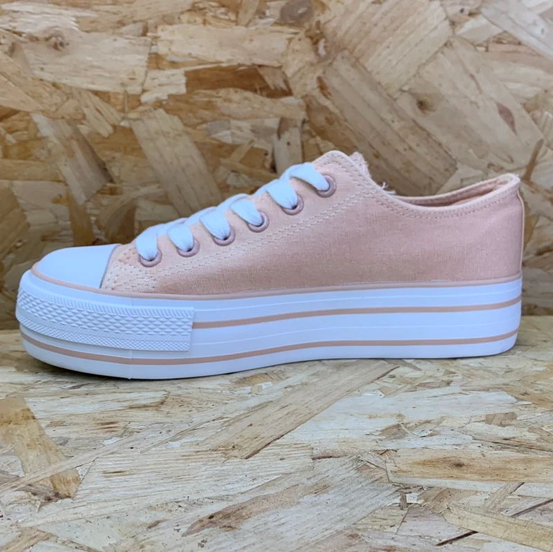 Refresh Modische Plateau-Sneaker für Damen – Nude Pink