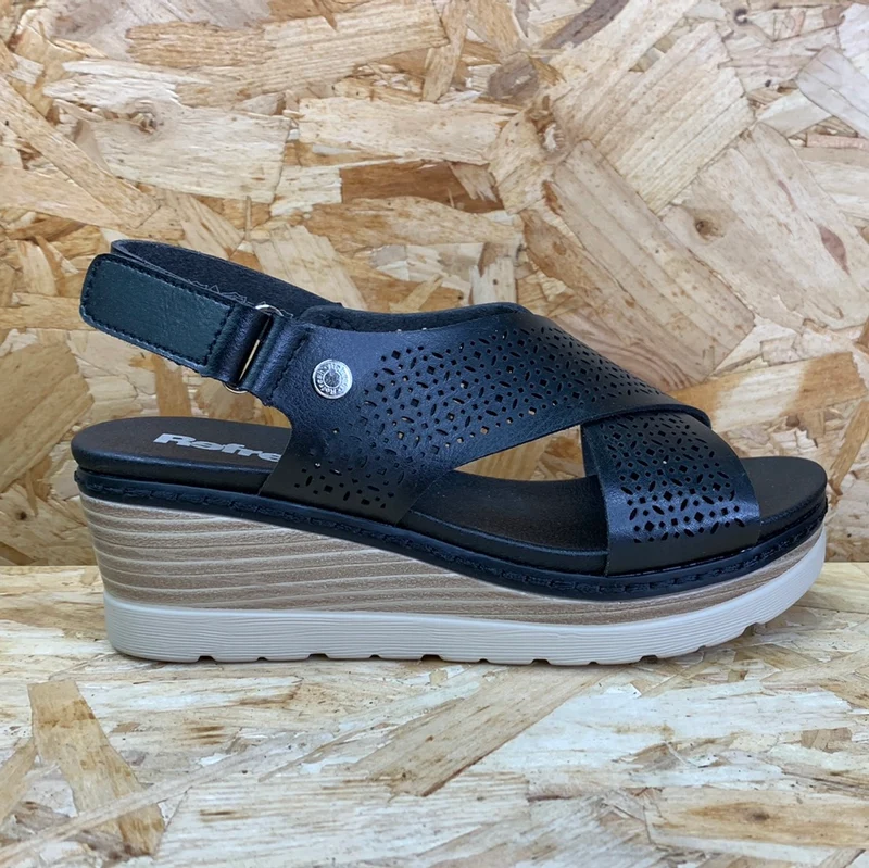 Refresh Mode-Keilsandalen für Damen – Schwarz