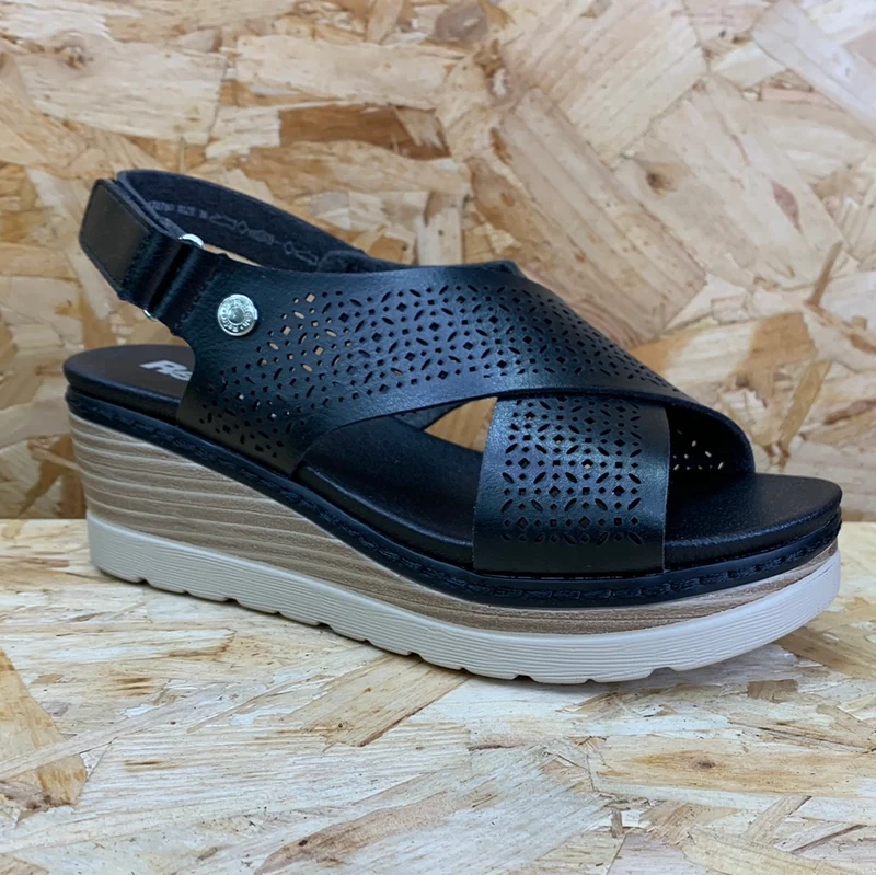Refresh Mode-Keilsandalen für Damen – Schwarz