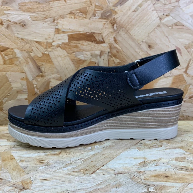 Refresh Mode-Keilsandalen für Damen – Schwarz