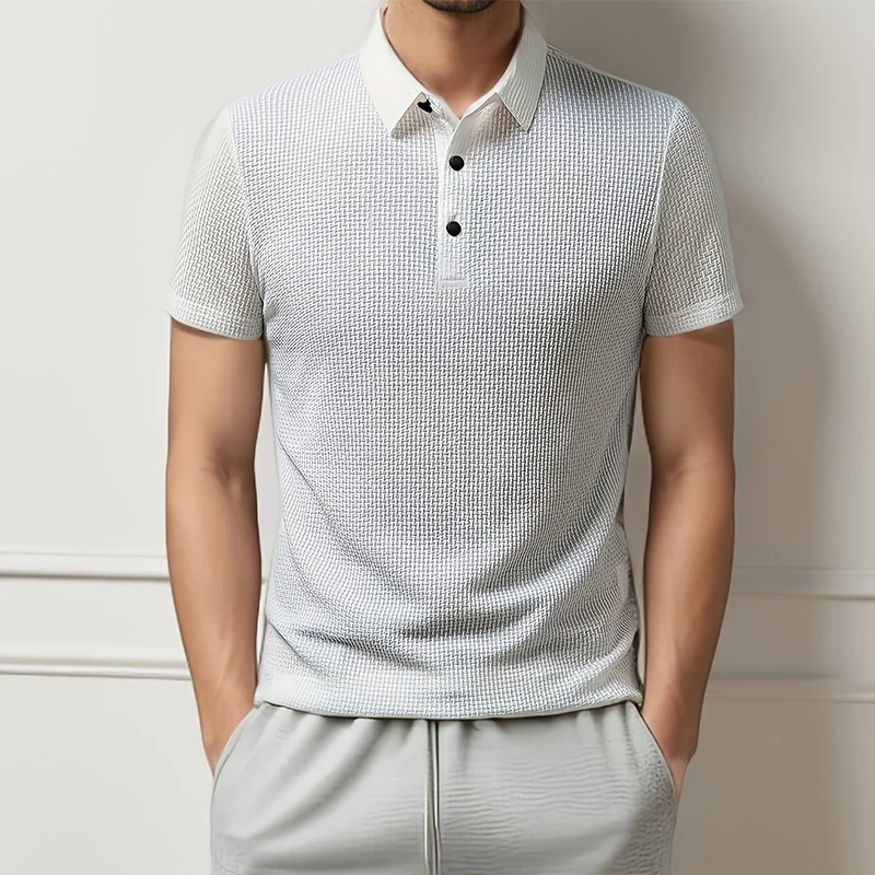 Kasper | Herren Strukturiertes Poloshirt Kurzarm