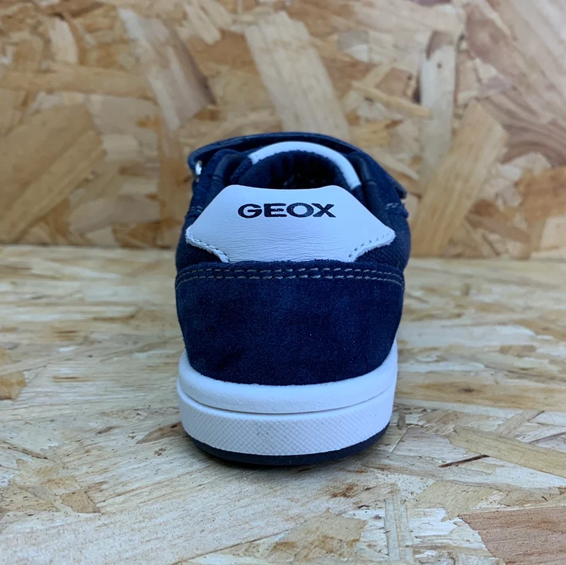 Geox Trottola-Ledertrainer für Kleinkinder – Marineblau/Weiß