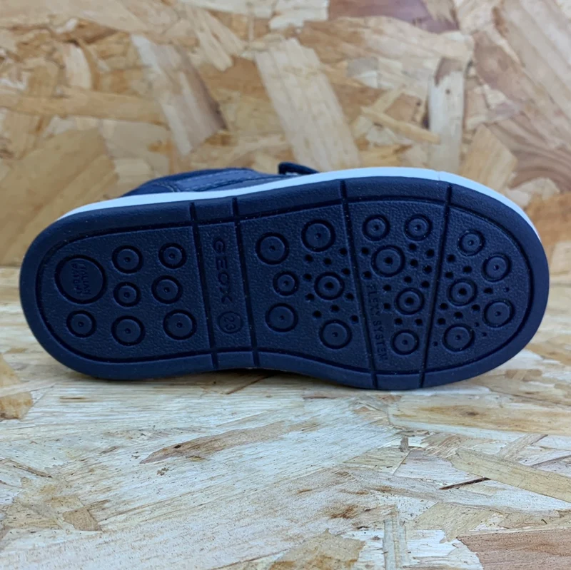 Geox Trottola-Ledertrainer für Kleinkinder – Marineblau/Weiß