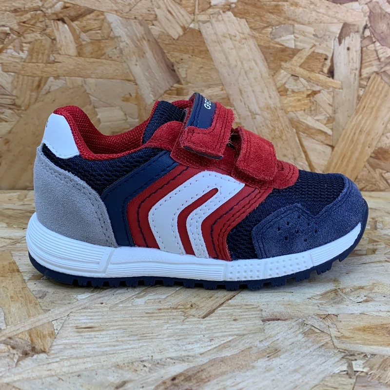 Geox Baby-Alben-Sneaker aus Wildleder – Rot/Marineblau