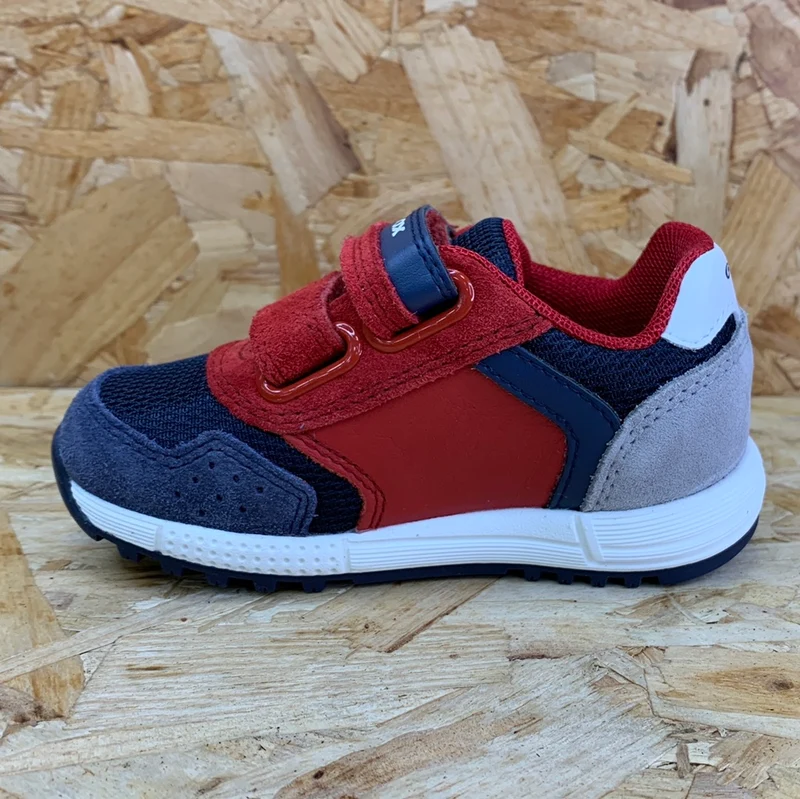 Geox Baby-Alben-Sneaker aus Wildleder – Rot/Marineblau