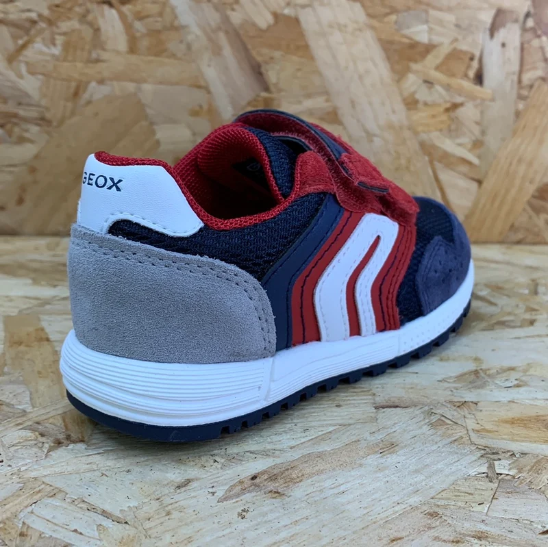 Geox Baby-Alben-Sneaker aus Wildleder – Rot/Marineblau