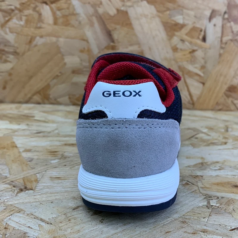 Geox Baby-Alben-Sneaker aus Wildleder – Rot/Marineblau