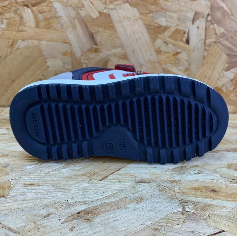 Geox Baby-Alben-Sneaker aus Wildleder – Rot/Marineblau