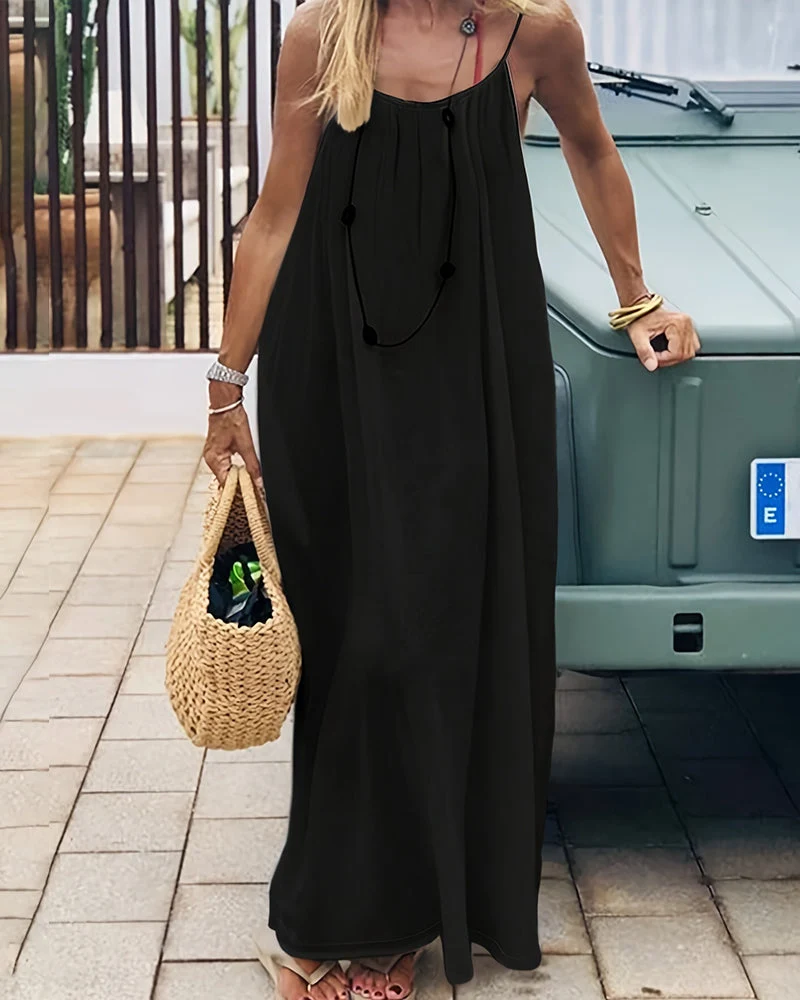Sigrid | Damen Trägerkleid Maxikleid Sommerkleid