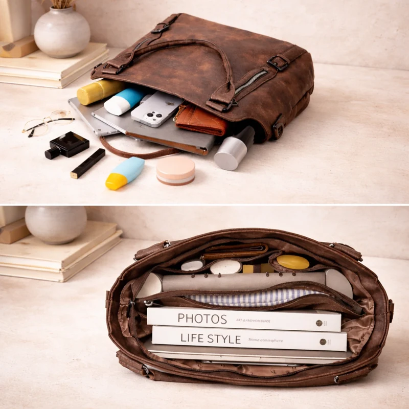 Franka | Damen Schultertasche mit Verstellbarem Riemen