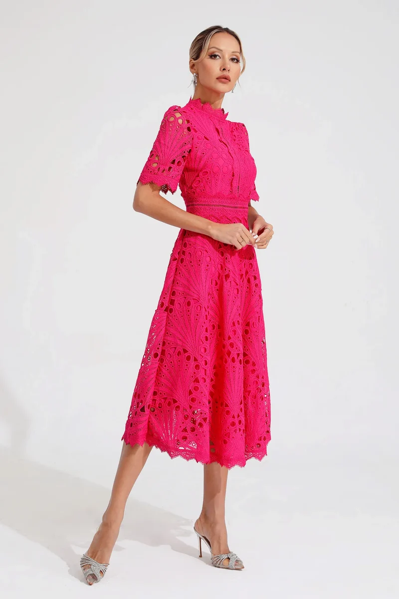 Elfriede | Damen Spitzenkleid Midi Hochzeit