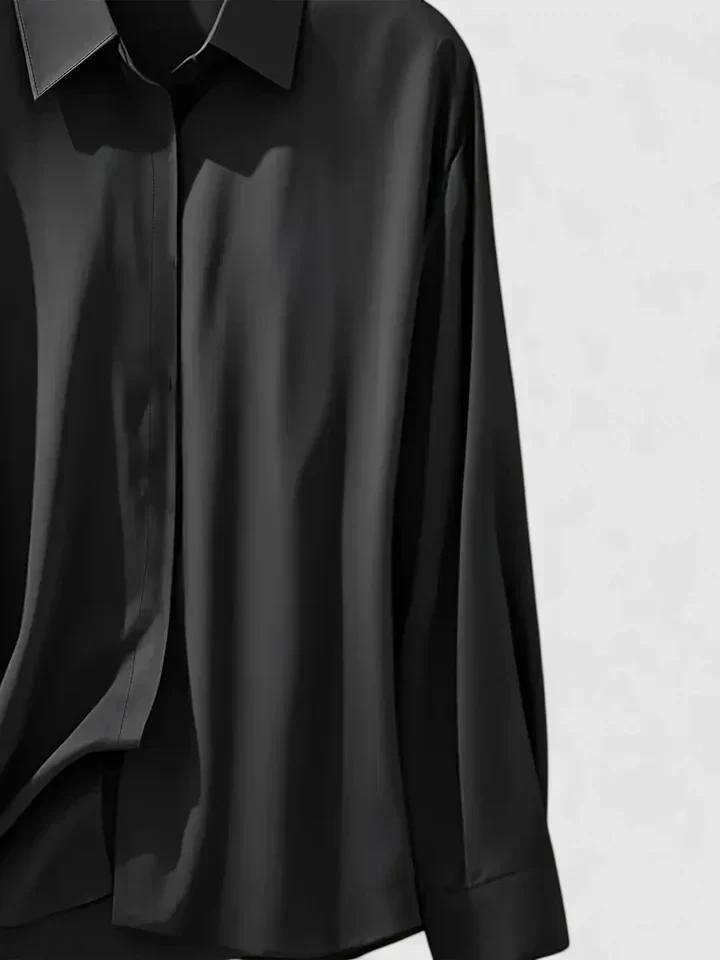Vivienne | Damen Langarm Hemdbluse mit Kragen