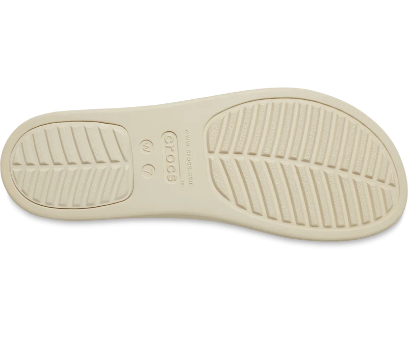 Crocs Damen-Sandale „Brooklyn“ mit niedrigem Keilabsatz – Khaki / Knochen