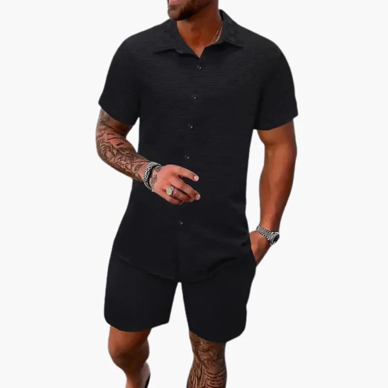 Friedrich | Herren Kurzarm Hemd Shorts Set
