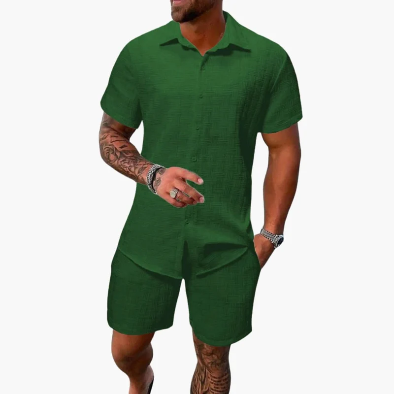 Friedrich | Herren Kurzarm Hemd Shorts Set